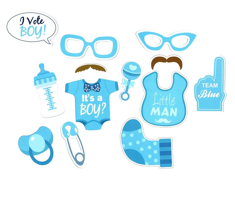 BIEAEIA Baby Photo Booth Props Gender Reveal Party Boy or Girl Shower Birthday Party - Image 2